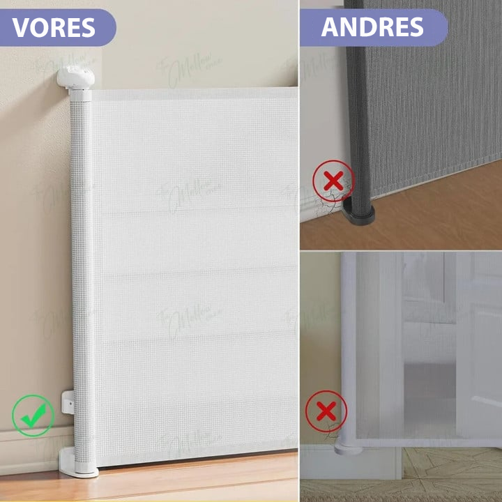 Barrière de sécurité rétractable pour enfants et animaux domestiques - Fixation murale