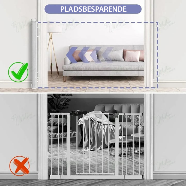 Barrière de sécurité rétractable pour enfants et animaux domestiques - Fixation murale