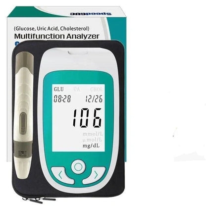 Blood Glucose Monitor & 3-in-1 Cholesterol Uric Acid Test Kit