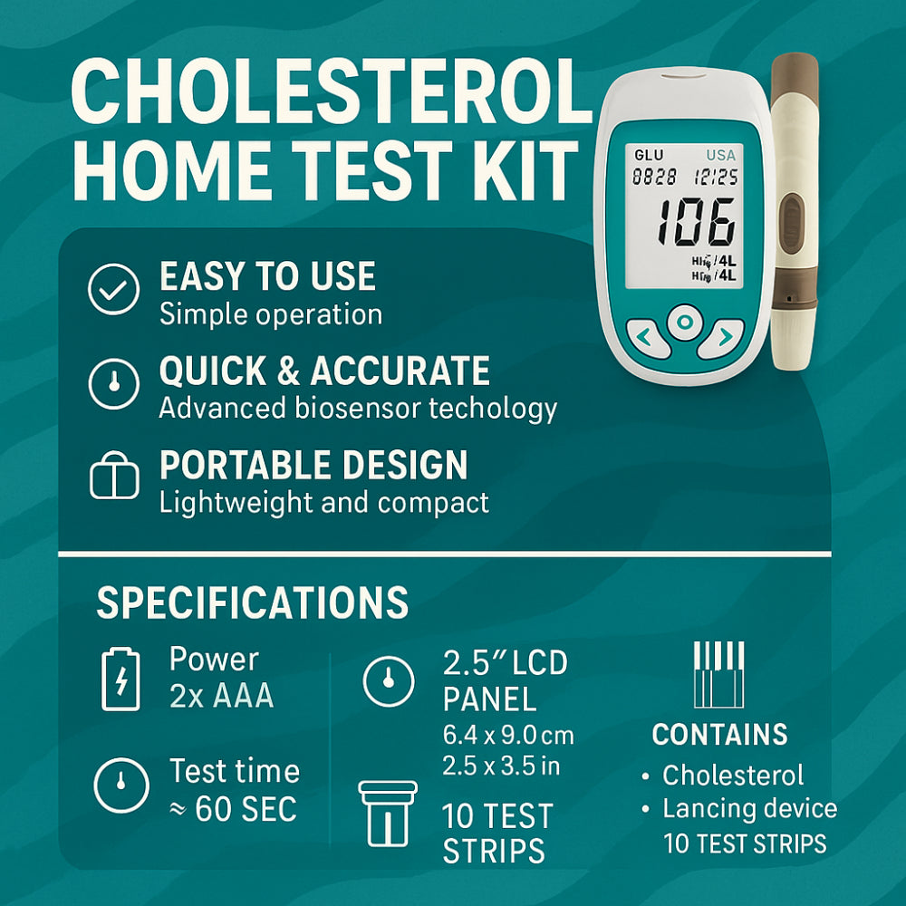 Blood Glucose Monitor & 3-in-1 Cholesterol Uric Acid Test Kit