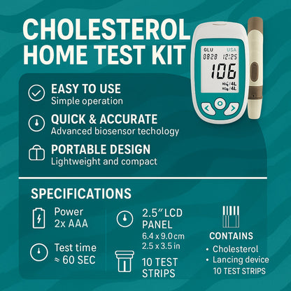 Blood Glucose Monitor & 3-in-1 Cholesterol Uric Acid Test Kit