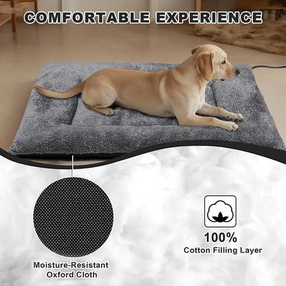 Adjustable Heated Dog Bed with Washable Cover - Warm Pet Bed