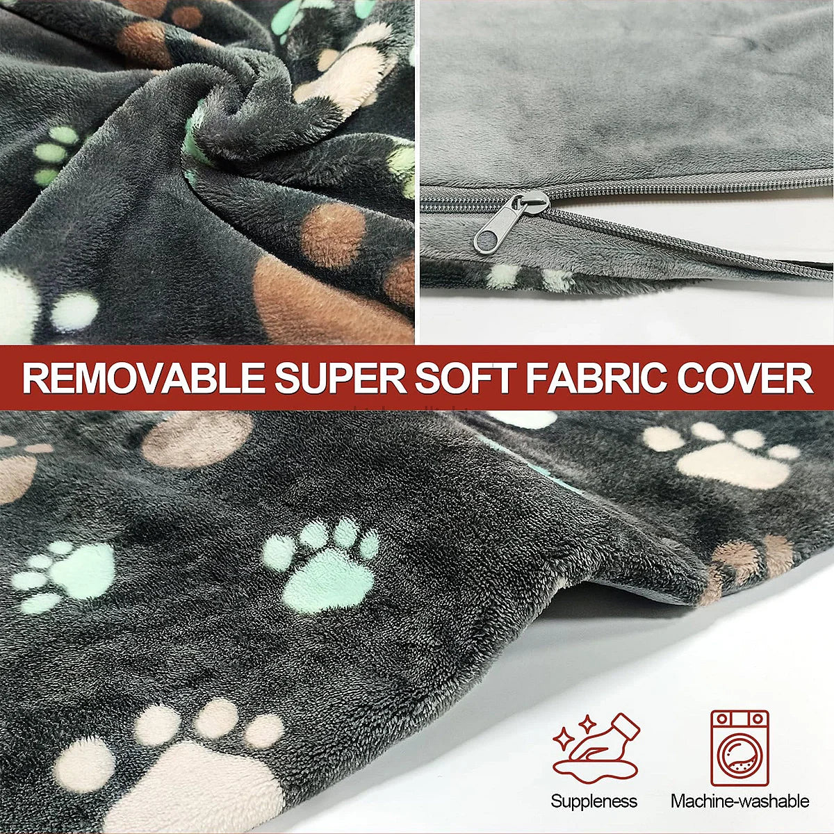 Adjustable Heated Dog Bed with Washable Cover for Warmth & Comfort