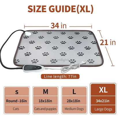 Adjustable Heated Dog Pad with Waterproof Cover for Comfort & Warmth