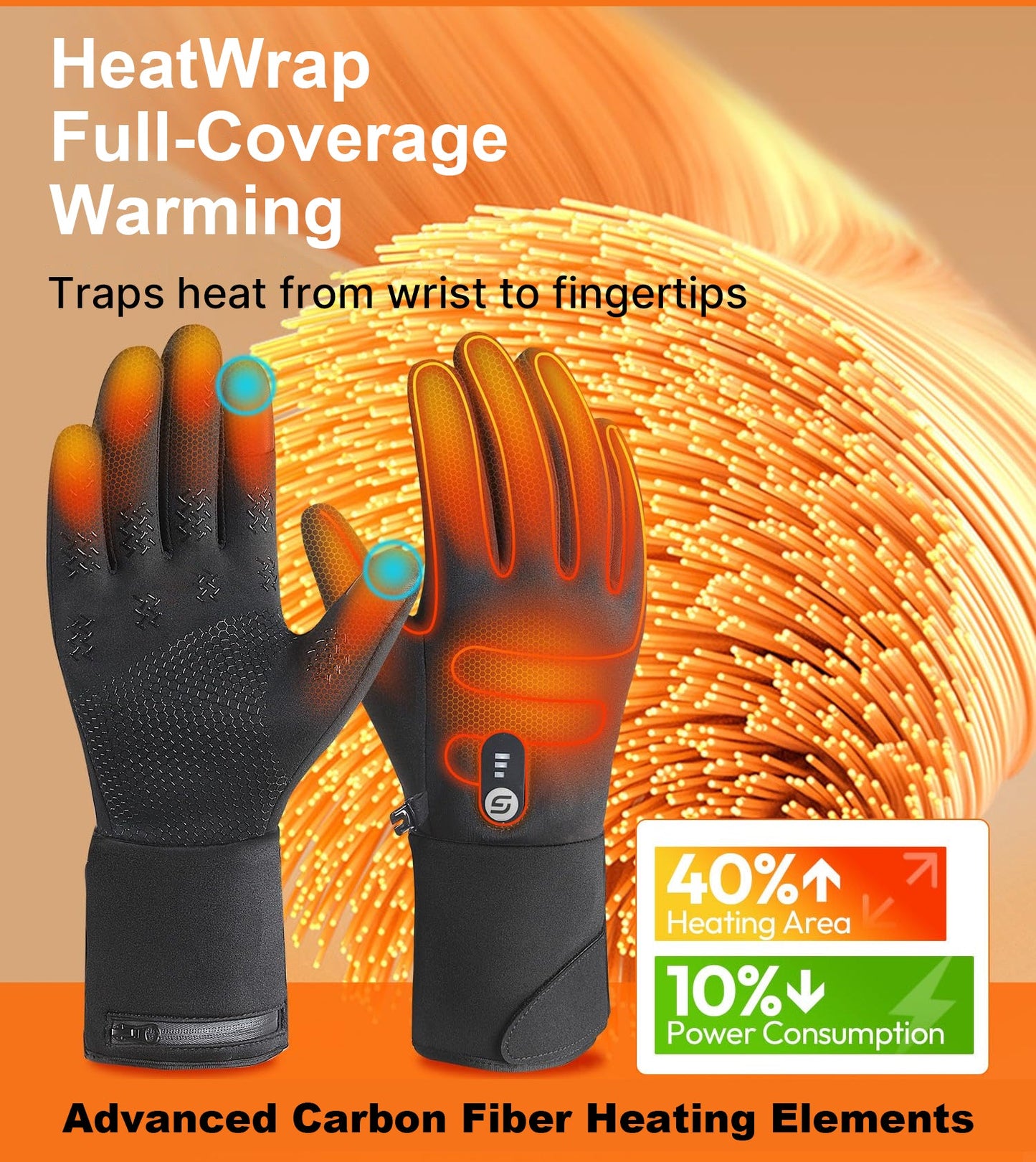 Gants chauffants rechargeables pour écran tactile, pour rester au chaud en hiver