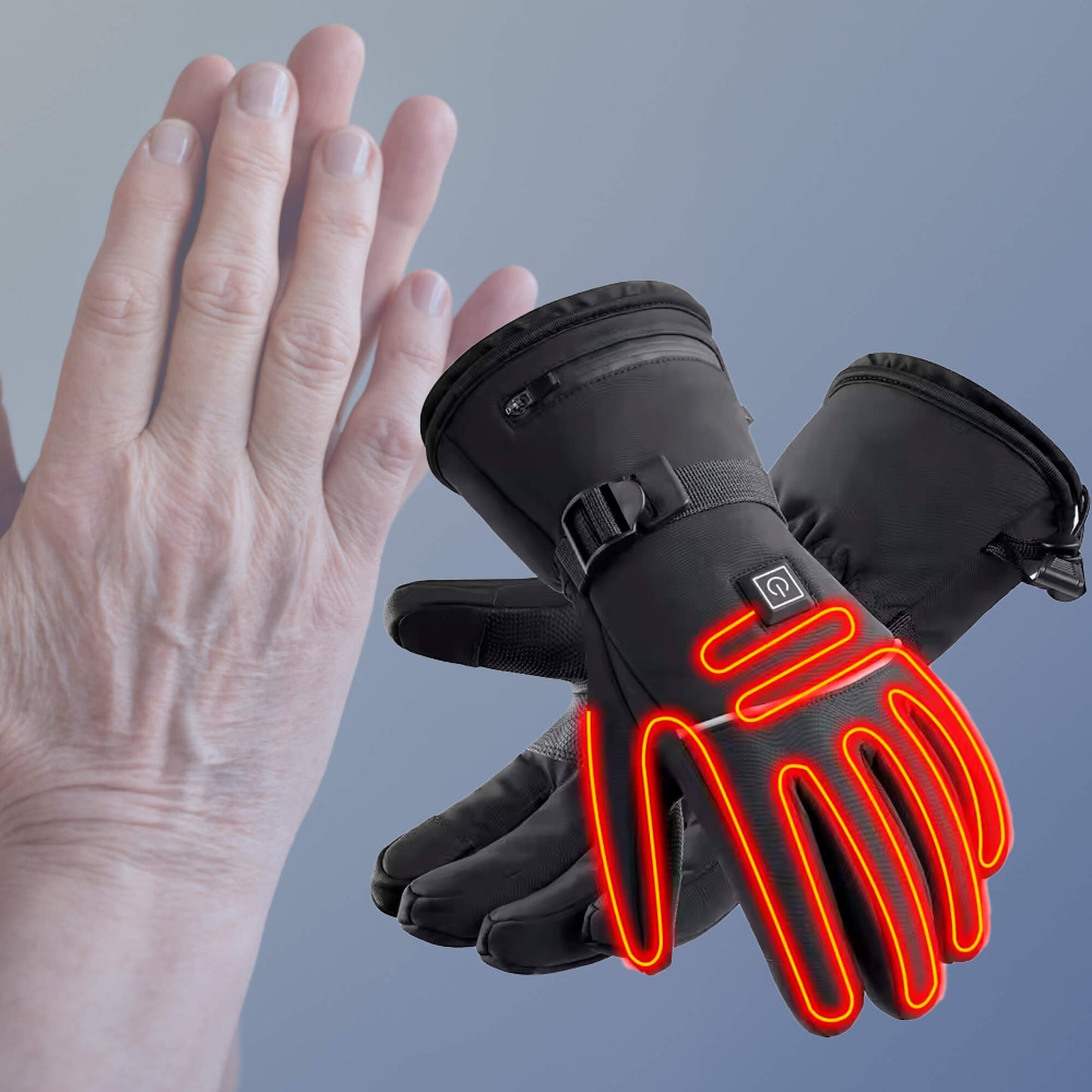 Gants chauffants pour le syndrome de Raynaud et l'arthrite – Gants thermiques rechargeables et imperméables avec 3 niveaux de chaleur pour soulager la douleur (Royaume-Uni)