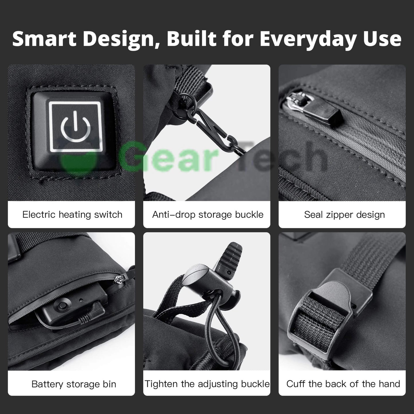 Gants chauffants pour le syndrome de Raynaud et l'arthrite – Gants thermiques rechargeables et imperméables avec 3 niveaux de chaleur pour soulager la douleur (Royaume-Uni)