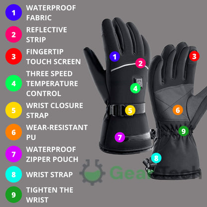 Gants chauffants pour le syndrome de Raynaud et l'arthrite – Gants thermiques rechargeables et imperméables avec 3 niveaux de chaleur pour soulager la douleur (Royaume-Uni)