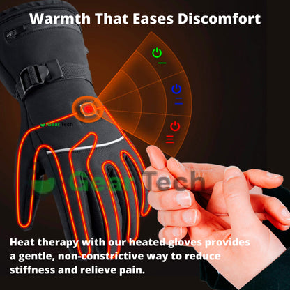 Gants chauffants pour le syndrome de Raynaud et l'arthrite – Gants thermiques rechargeables et imperméables avec 3 niveaux de chaleur pour soulager la douleur (Royaume-Uni)