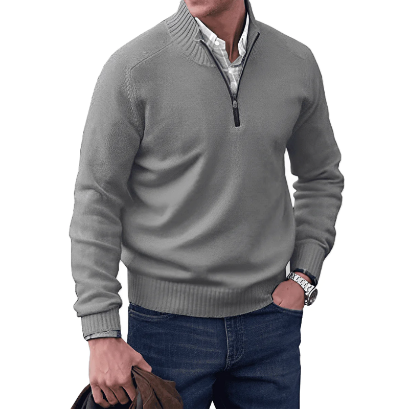 Herren Viertelzip-Pullover - Hiver - Pull - Strickpullover - Herren Halbzip-Pullover