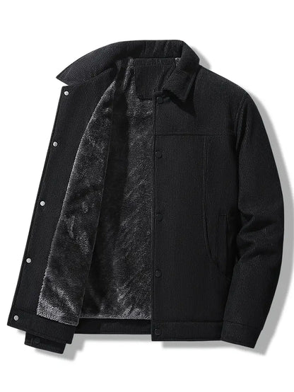 Corduroy-Jacke - Herren Fleecegefütterte Winterjacke