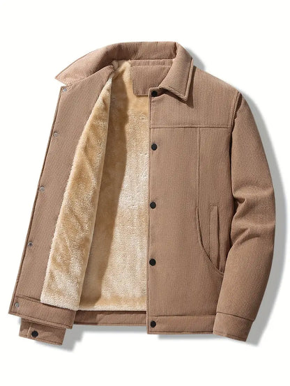 Corduroy-Jacke - Herren Fleecegefütterte Winterjacke