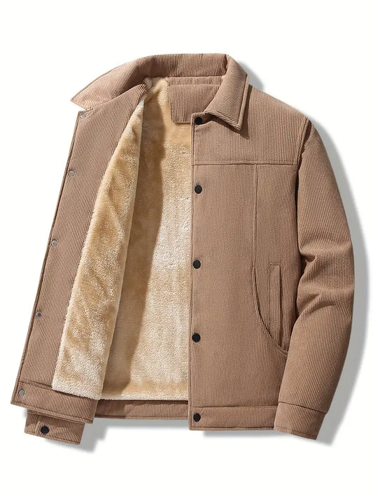 Corduroy-Jacke - Herren Fleecegefütterte Winterjacke