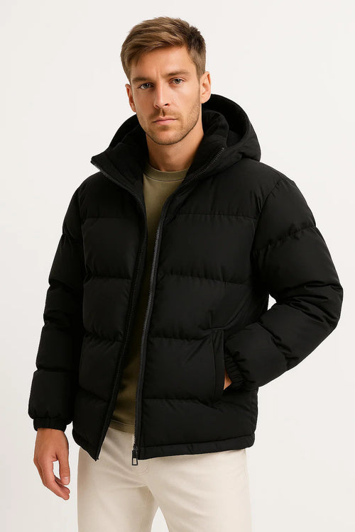 Veste Pufferjacke pour hommes – Manteau d'hiver léger avec capuche et isolation