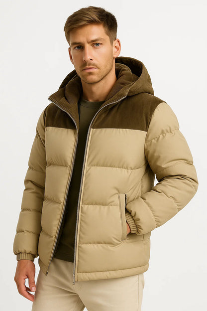 Herren Pufferjacke – Leichte Kapuzen-Winterjacke mit Isolierung