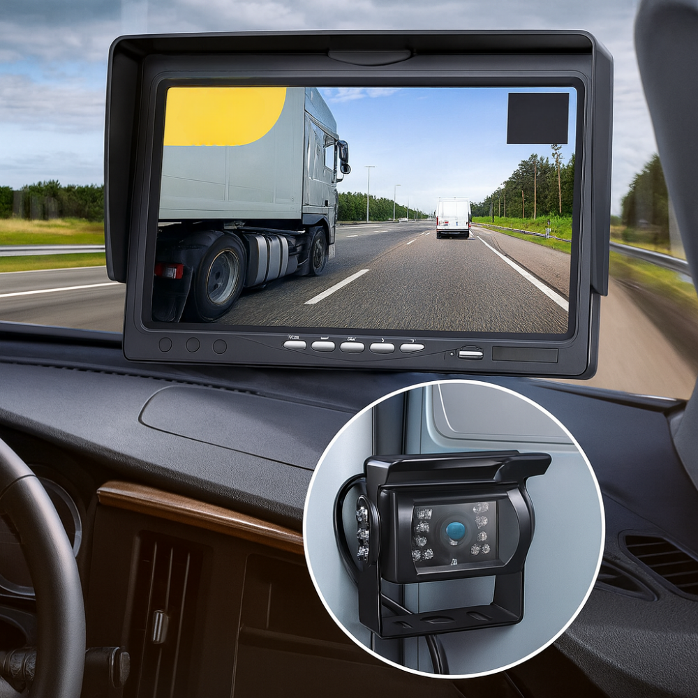 Lkw-Rückfahrkamera mit Nachtsicht, Monitor, Sicherheitsanzeige