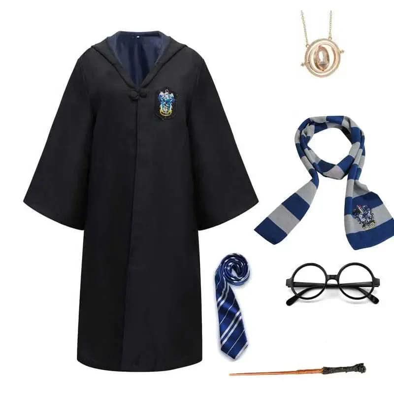 MAGICHOUSE – Hogwarts Zauberer Schüler Kostüm mit Robe, Zauberstab & Zubehör für Kinder & Erwachsene