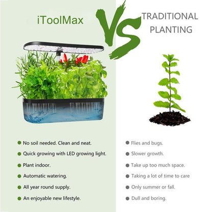 Kit de jardin hydroponique d'intérieur | Système de culture à 12 capsules pour le jardinage à domicile