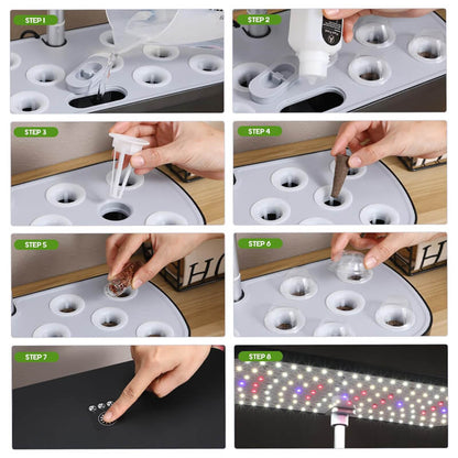 Kit de jardin hydroponique d'intérieur | Système de culture à 12 capsules pour le jardinage à domicile