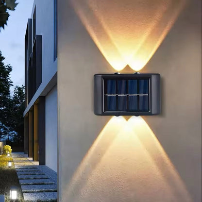 Appliques murales solaires de jardin - Éclairage extérieur LED moderne et résistant aux intempéries