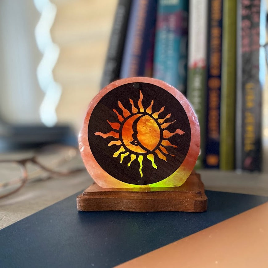 USB Himalayan Salt Lamp for Day and Night - Natural Air Purifier & Mood Light