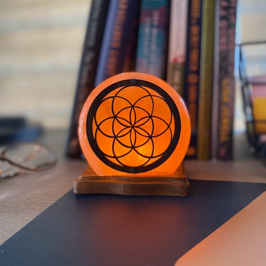 Lampe de sel de l'Himalaya avec connexion USB - Purificateur d'air naturel et veilleuse