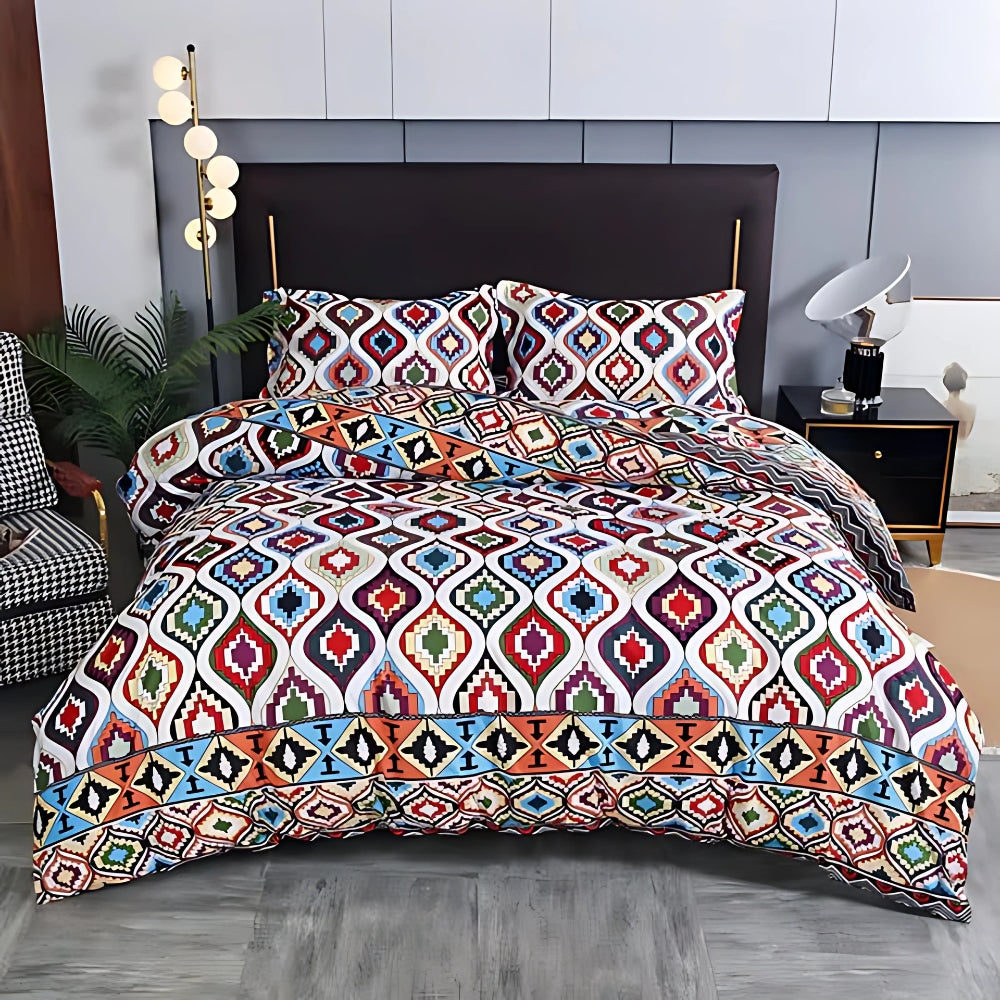 Boho Tribal Print Quilt Cover Set - Stylish Bedding for Home Decor