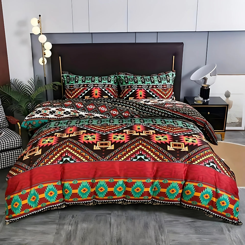 Boho Tribal Print Quilt Cover Set - Stylish Bedding for Home Decor