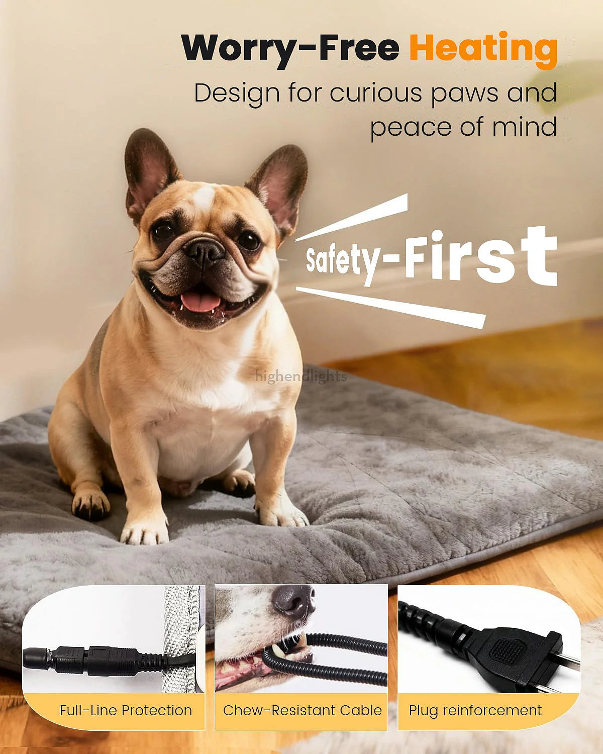 Tapis chauffant électrique pour chiens et chats - Confort douillet à l'intérieur