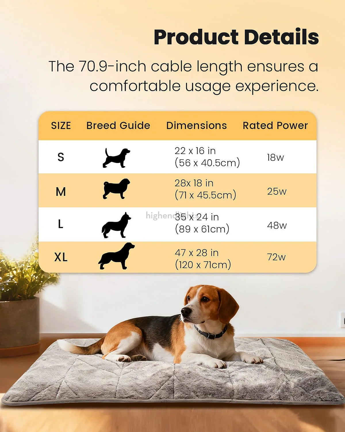 Tapis chauffant électrique pour chiens et chats - Confort douillet à l'intérieur
