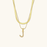 Marissa - Layered Gold Initial Letter Necklace — bringing modern charm to your space.