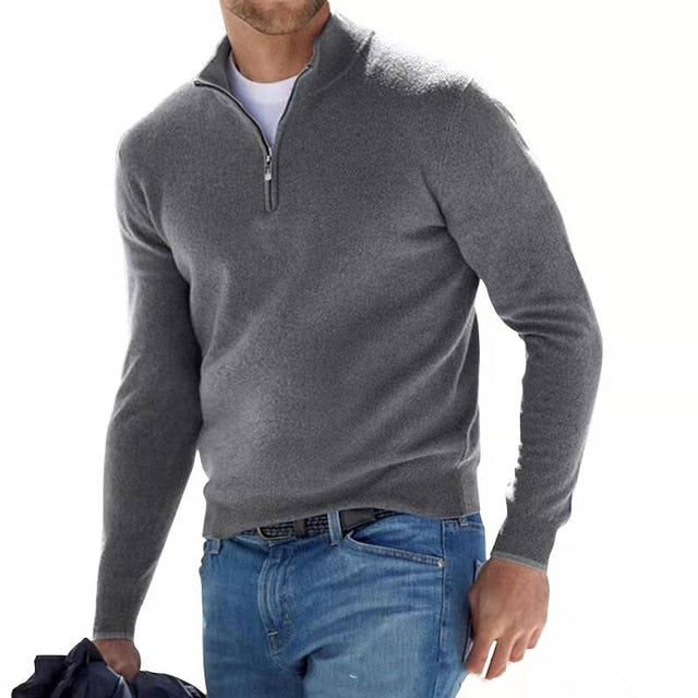 Pull quart-zip - Pull Strick-Half-Zip pour hommes