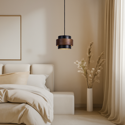 Pendelleuchte en travertin noir