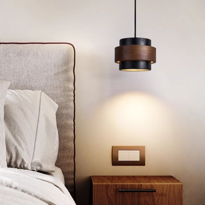 Pendelleuchte en travertin noir