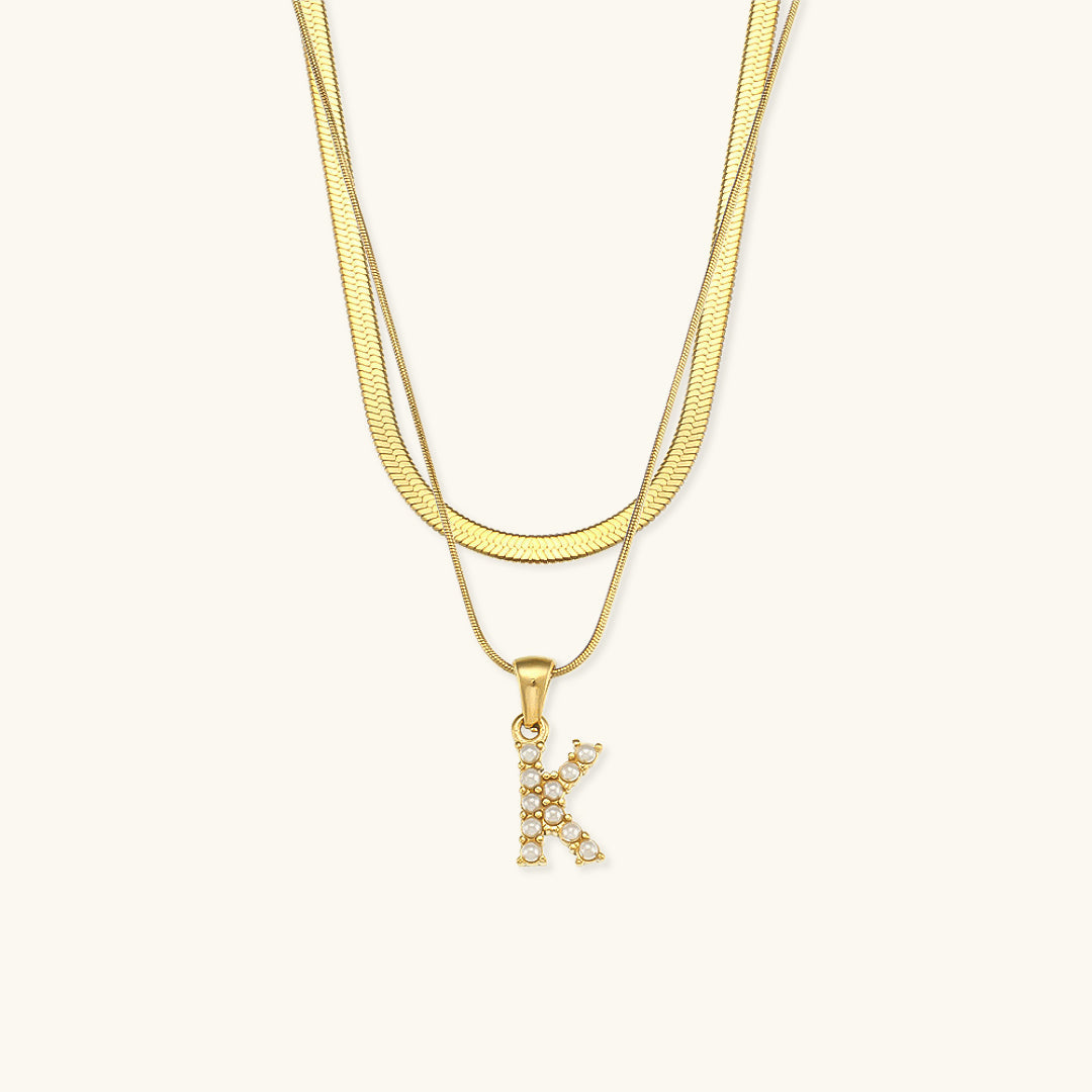 Marissa - Layered Gold Initial Letter Necklace — bringing modern charm to your space.