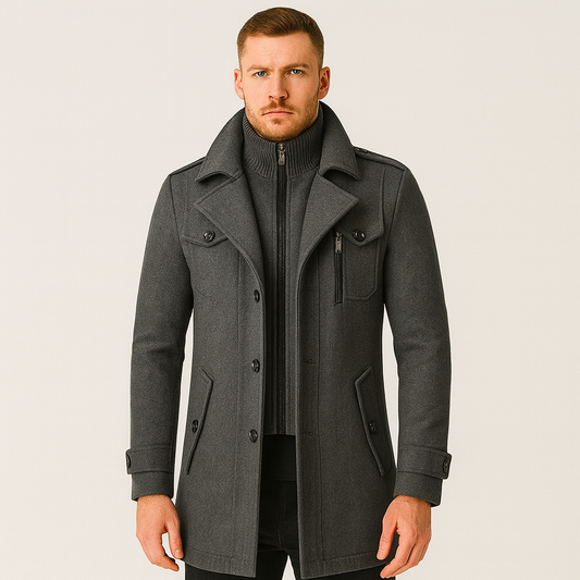 Winterjacke - Kurz - Reißverschluss - Wollmantel - Herren Wintermantel