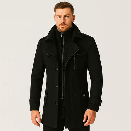Winterjacke - Kurz - Reißverschluss - Wollmantel - Herren Wintermantel
