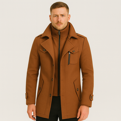 Winterjacke - Kurz - Mit Reißverschluss - Wollmantel - Herren Wintermantel