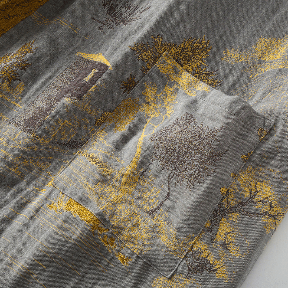 Kimono Baumwollgaze Bademantel – Retro-Bademantel im Unisex-Design