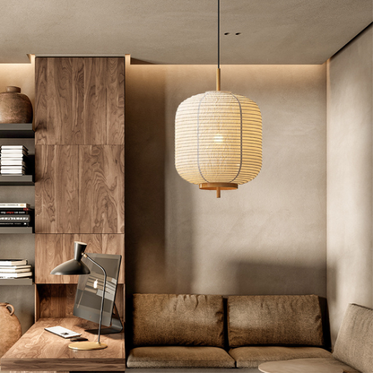 Pendelleuchte en papier de voyage japonais