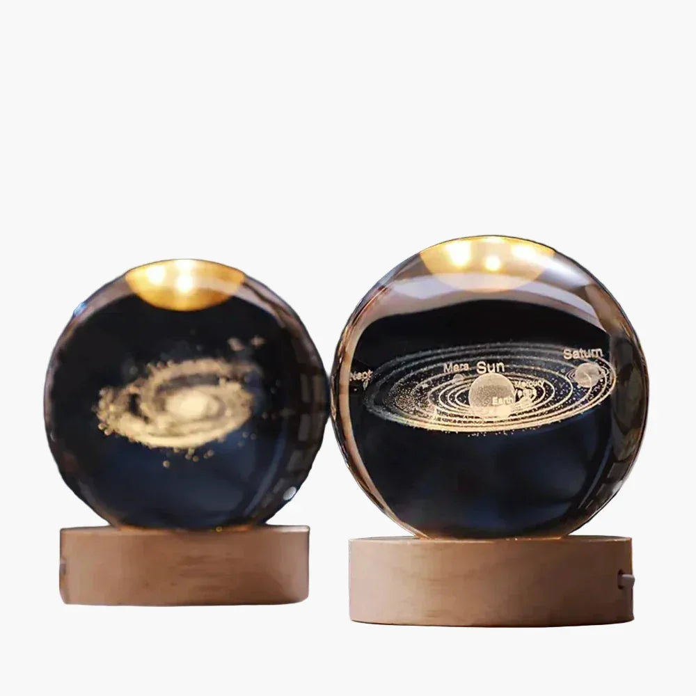 Lampe de nuit LED - Verre à cristal 3D - USB