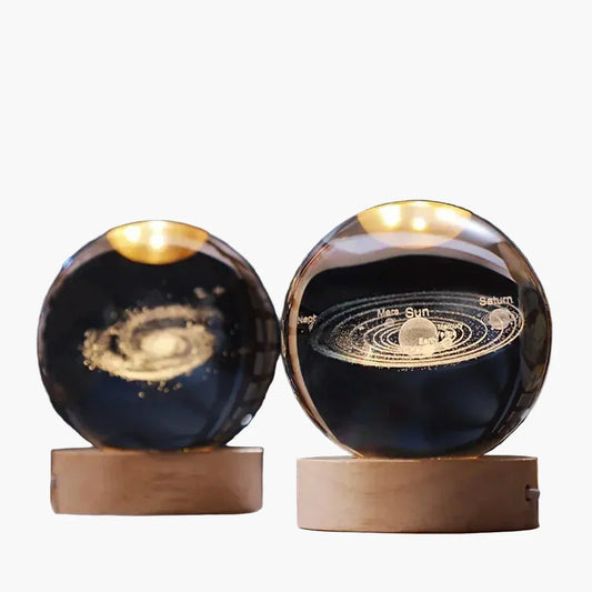 Lampe de nuit LED - Verre à cristal 3D - USB