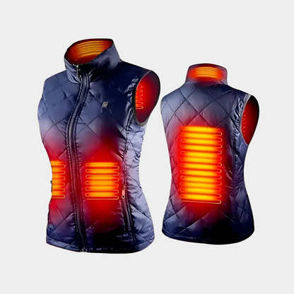 Gilet chauffant pour femme avec double commande et 9 zones de chauffage – Chaleur et confort en toutes saisons, idéal pour les activités de plein air