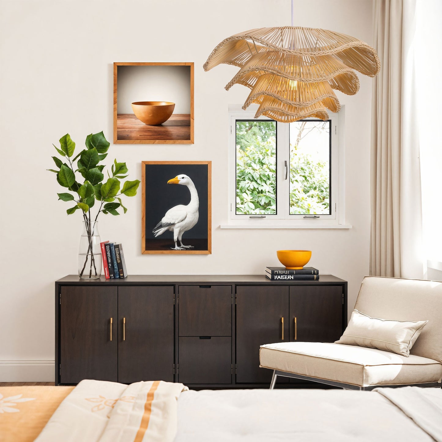 Lampe à suspension multi-laags Rieten Plafondlamp pour décoration d'intérieur