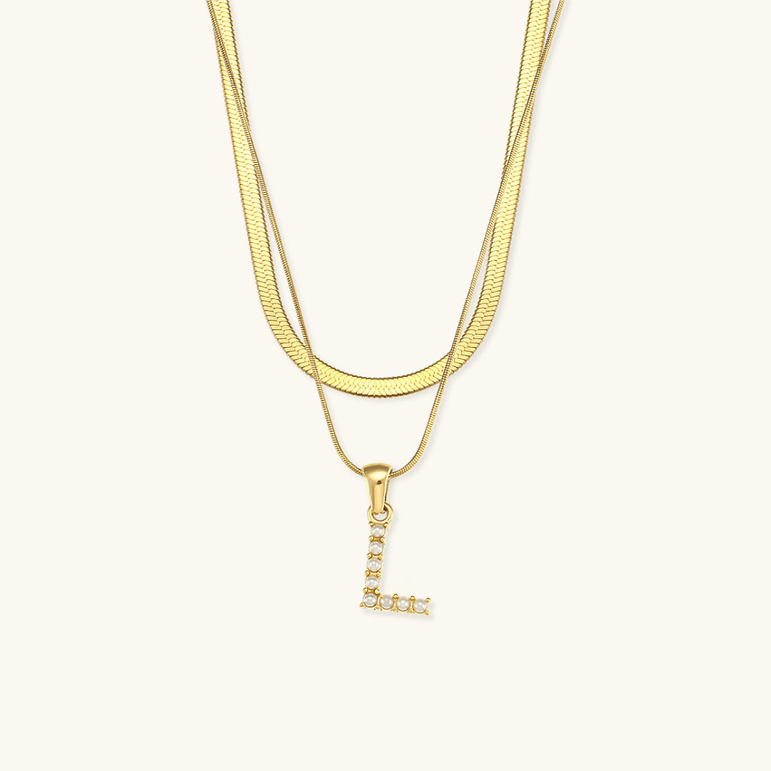 Marissa - Layered Gold Initial Letter Necklace — bringing modern charm to your space.