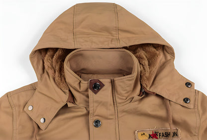 Cargo-Jacke | Mit Kapuze | Taschen | Fleecegefütterte Jacke | Herren Winterjacke