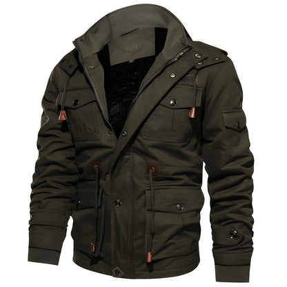 Cargo-Jacke | Mit Kapuze | Taschen | Fleece-Futter | Herren Winterjacke