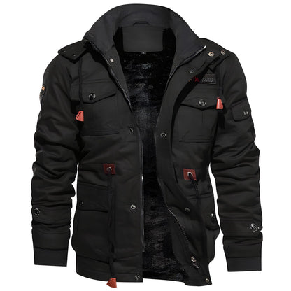 Cargo-Jacke | Mit Kapuze | Taschen | Fleece-Futter | Herren Winterjacke