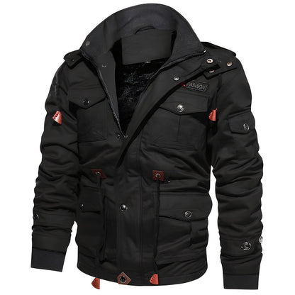 Cargo-Jacke | Mit Kapuze | Taschen | Fleece-Futter | Herren Winterjacke
