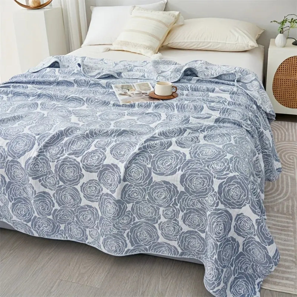 Plaid en coton rose doux pour une décoration intérieure chaleureuse et confortable